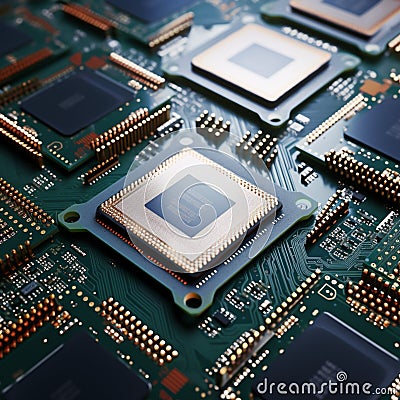 Central processor units gathered, isolated, awaiting computational tasks Stock Photo