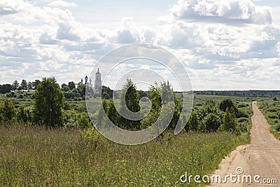 Central Russia, village of Antushkovo. Monastery of Descent of the Cross. Stock Photo