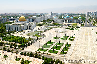 Central square of Ashgabat Stock Photo