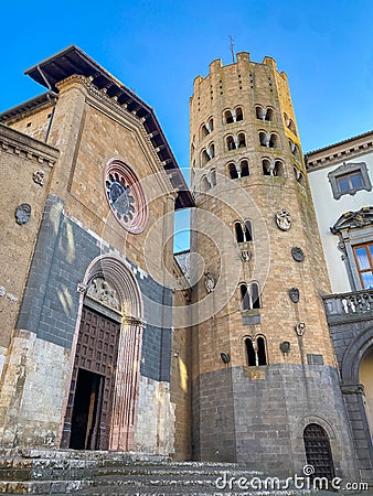 Central square buildings of Orvieto town in Italy Stock Photo