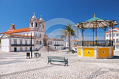 The central square of Nazare. Portugal Stock Photo