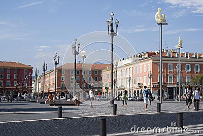 Central Square in Nice, France Editorial Stock Photo