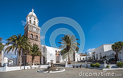 Central square of Teguise town, Lanzarote, Canary Islands, Spain Editorial Stock Photo