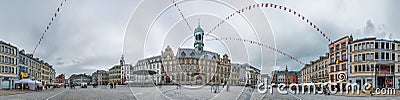 The central square and town hall in Mons, Belgium. Editorial Stock Photo