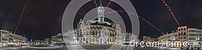 The central square and town hall in Mons, Belgium. Editorial Stock Photo