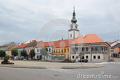 Central square in Trebic Editorial Stock Photo