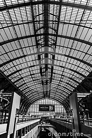 Central station in the city of Antwerp, Belgium Editorial Stock Photo