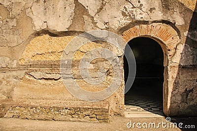 The Central Thermae. Roman bath. Ercolano. Herculaneum. Naples. Italy Stock Photo