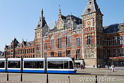 Central Train Station in Amsterdam Editorial Stock Photo