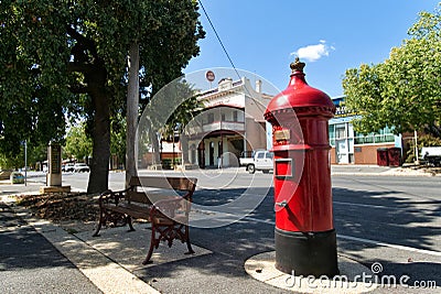 Posting Box and Hotel in the Main Street of Dunolly November 2018 Editorial Stock Photo