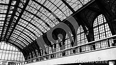 At the Centrale Train Station of Antwerp Stock Photo