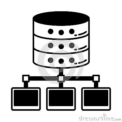 Centralized database Vector Icon which can easily modify or edit Vector Illustration