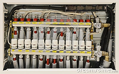 Centralized heating and air conditioning system Stock Photo