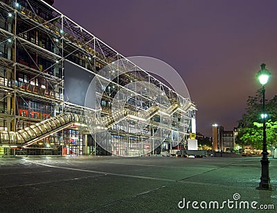 Centre Pompidou at night Editorial Stock Photo