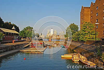 Shadwell Basin Outdoor Activity Centre around Wapping, a district in East London Editorial Stock Photo
