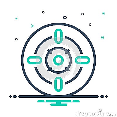 Mix icon for Centres, target and circle Stock Photo