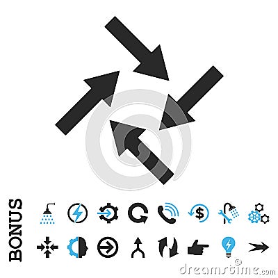 Centripetal Arrows Flat Vector Icon With Bonus Vector Illustration