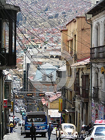 Centro de La Paz (Bolivia) Editorial Stock Photo