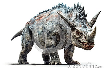 Centrosaurus. Dinosaur, realistic image with white background Cartoon Illustration