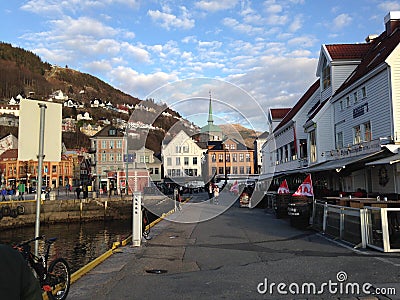 Centrum in Bergen city Editorial Stock Photo