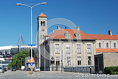 Centrum Eindhoven, PSV football stadium and Steentjes kerk Stock Photo