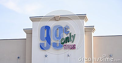 99 Cents Only Stores Sign, Fort Worth, Texas Editorial Stock Photo