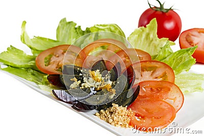 Century egg salad Stock Photo