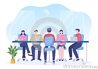 CEO or Chief Executive Officer Cartoon Illustration Businessman Work in Company as President Speech and Public Speaker in Flat Vector Illustration