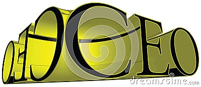 CEO Chief Executive Officer Title in Yellow 3D Stock Photo