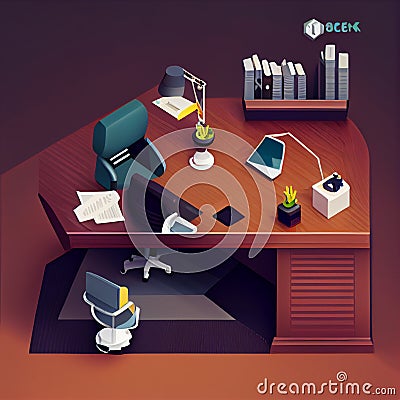 CEO Desks Vector Illustration. AI Generated. Stock Photo