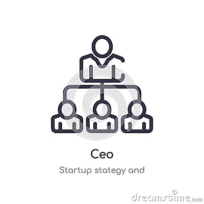 ceo outline icon. isolated line vector illustration from startup stategy and collection. editable thin stroke ceo icon on white Vector Illustration