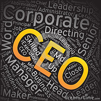 CEO,Word cloud art background Vector Illustration