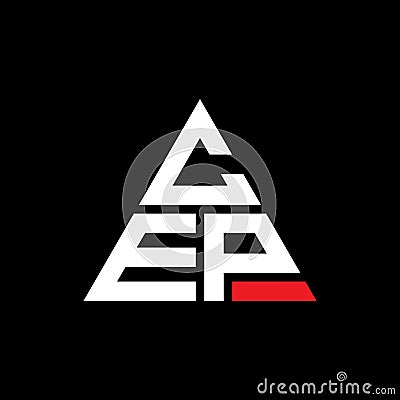 CEP triangle letter logo design with triangle shape. CEP triangle logo design monogram. CEP triangle vector logo template with red Vector Illustration