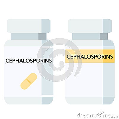 Cephalosporins is an antibiotic used to prevent and treat a number of bacterial infections Vector Illustration
