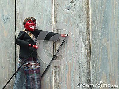 Cepot or Astrajingga, Indonesian traditional puppet Stock Photo