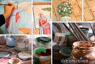 Ceramic art studio Stock Photo