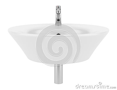 Ceramic bathroom sink isolated on white Stock Photo