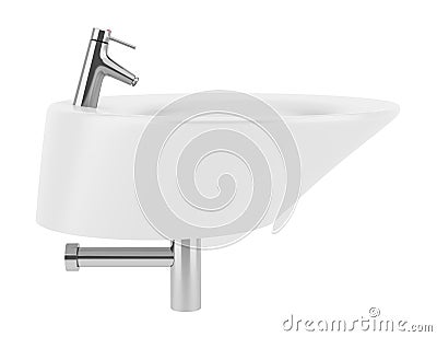 Ceramic bathroom sink isolated on white Stock Photo