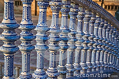 Ceramic Bridge inside Plaza de Espana Stock Photo