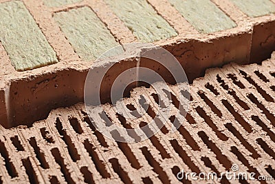 Ceramic construction bricks Stock Photo