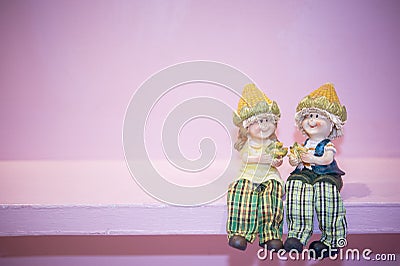 Ceramic Farmer Dolls Stock Photo