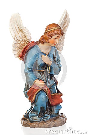 Ceramic figure of the angel of the nativity scene Stock Photo