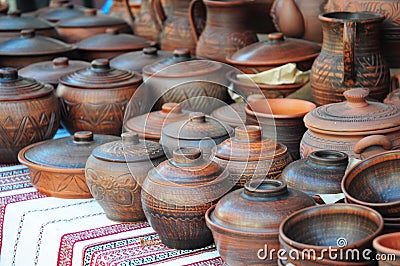 Ceramic handmade craft. Pottery craft Stock Photo