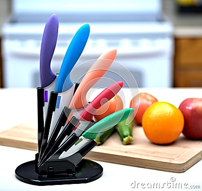 Ceramic knives Stock Photo