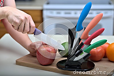 Ceramic knives Stock Photo