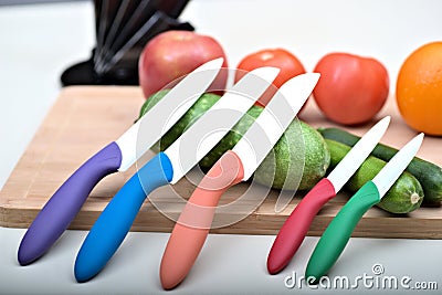 Ceramic knives Stock Photo