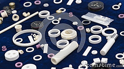 Ceramic part for machine, automotive, valve and pump high hardness for wear resistance. Stock Photo