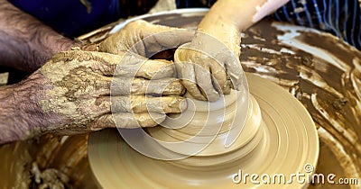 Ceramic potter hands Stock Photo