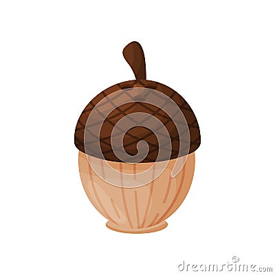 Ceramic salt shaker or pepper in the form of a acorn. Vector illustration. Vector Illustration