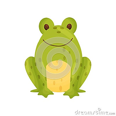 Ceramic salt shaker or pepper frog in the form of frog. Vector illustration. Vector Illustration